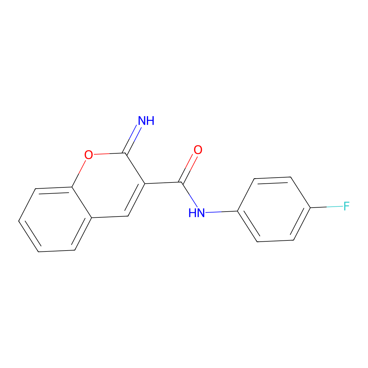N-(4-fluorophenyl)-2-imino-2H-chromene-3-carboxamide molecular structure, CAS 313669-08-8