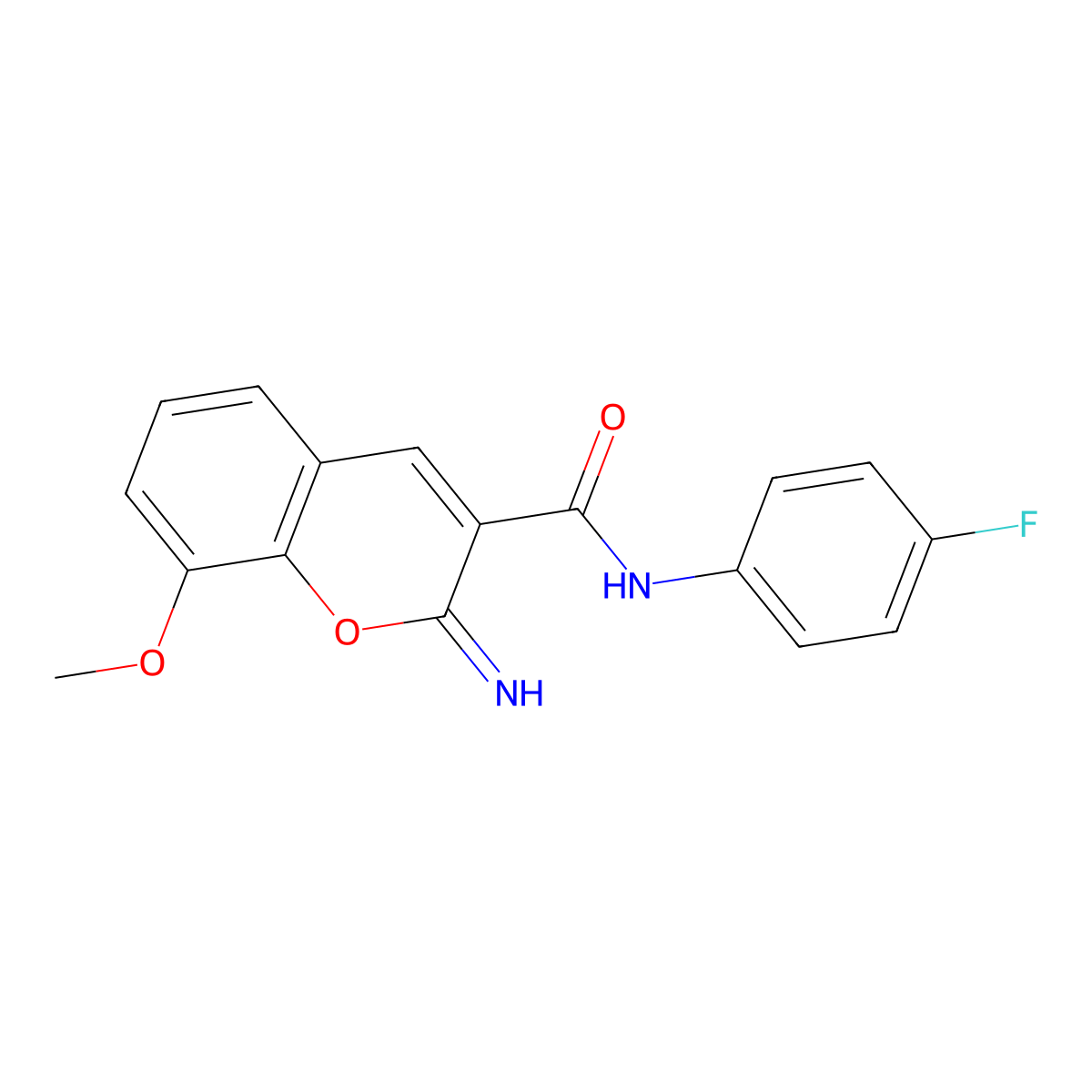 N-(4-fluorophenyl)-2-imino-8-methoxy-2H-chromene-3-carboxamide molecular structure, CAS 313669-14-6