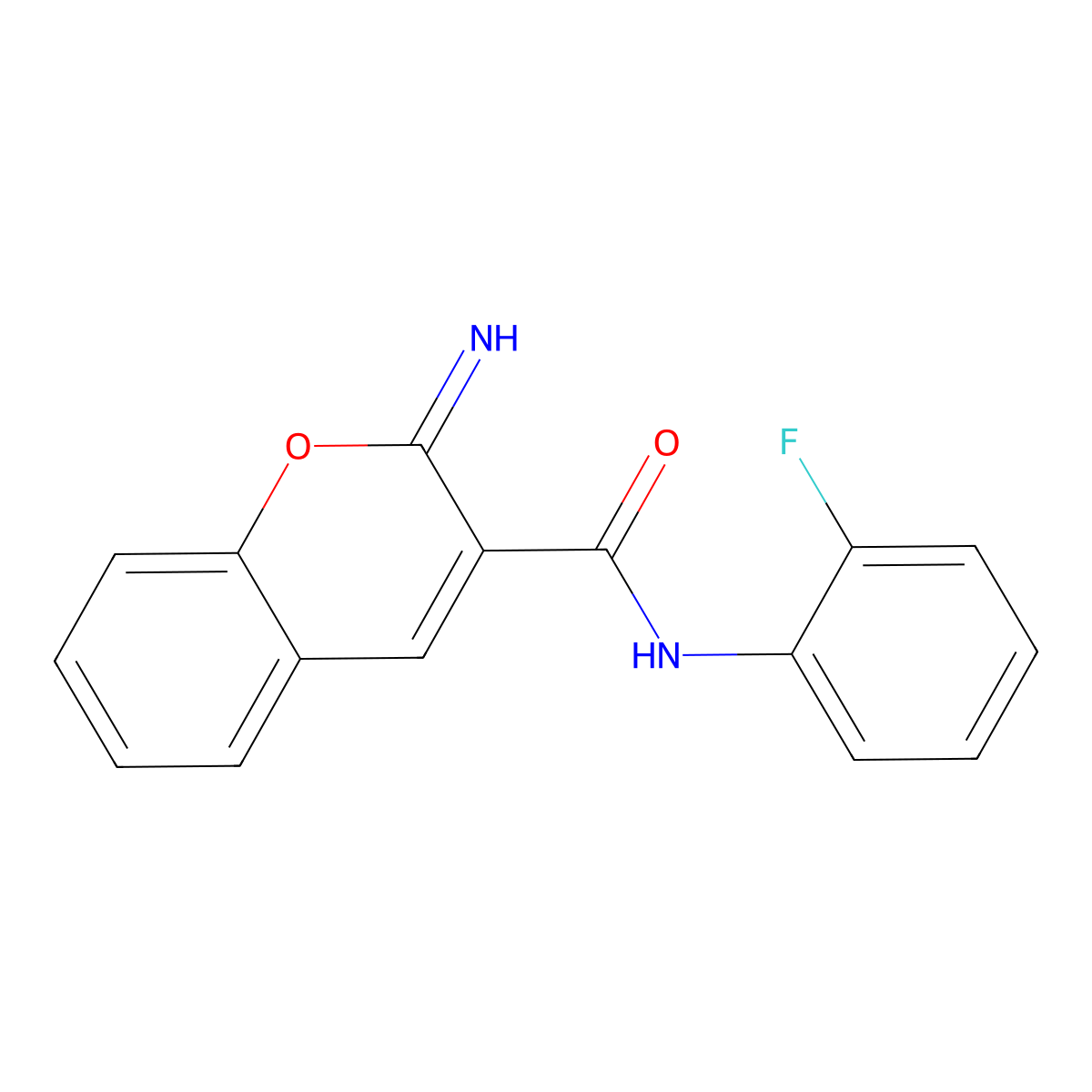 N-(2-fluorophenyl)-2-imino-2H-chromene-3-carboxamide molecular structure, CAS 313669-22-6