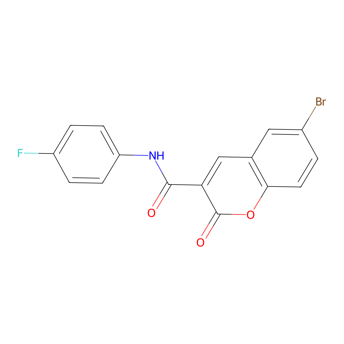 6-bromo-N-(4-fluorophenyl)-2-oxo-2H-chromene-3-carboxamide molecular structure, CAS 313669-50-0