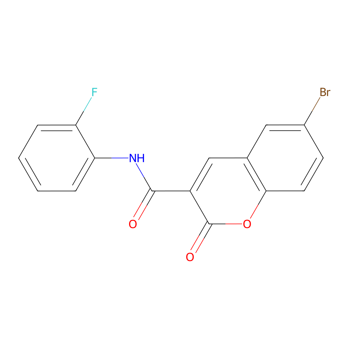 6-bromo-N-(2-fluorophenyl)-2-oxo-2H-chromene-3-carboxamide molecular structure, CAS 313669-61-3