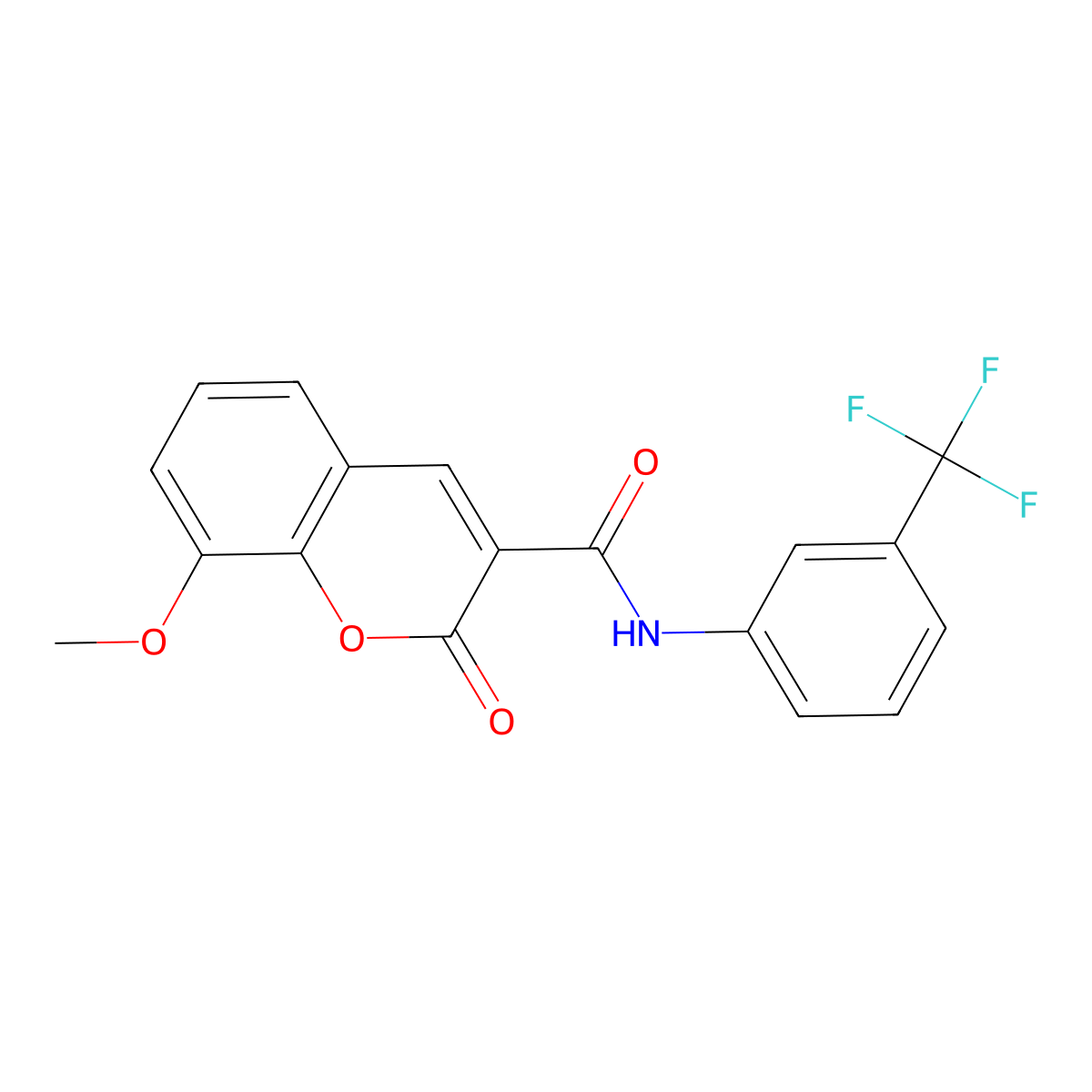 8-methoxy-2-oxo-N-(3-(trifluoromethyl)phenyl)-2H-chromene-3-carboxamide molecular structure, CAS 313669-70-4