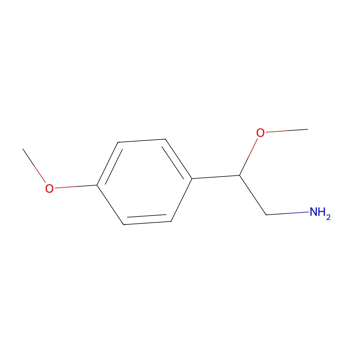 2-Methoxy-2-(4-methoxyphenyl)ethan-1-amine molecular structure, CAS 31367-42-7