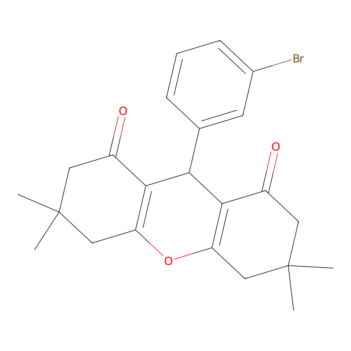 9-(3-bromophenyl)-3,3,6,6-tetramethyl-3,4,5,6,7,9-hexahydro-1H-xanthene-1,8(2H)-dione molecular structure, CAS 313670-78-9