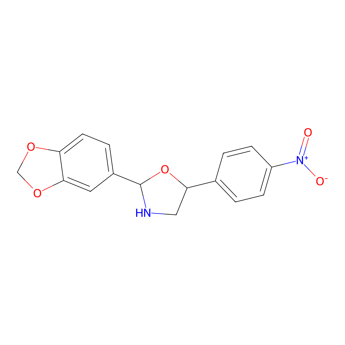 2-(1,3-Benzodioxol-5-yl)-5-(4-nitrophenyl)-1,3-oxazolidine molecular structure, CAS 313670-82-5