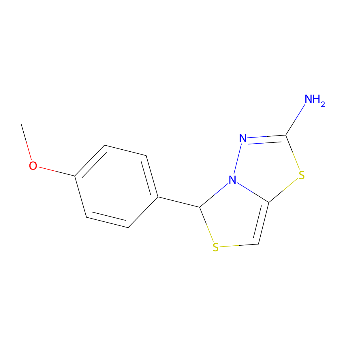 5-(4-methoxyphenyl)-5H-thiazolo[4,3-b][1,3,4]thiadiazol-2-amine molecular structure, CAS 313670-96-1