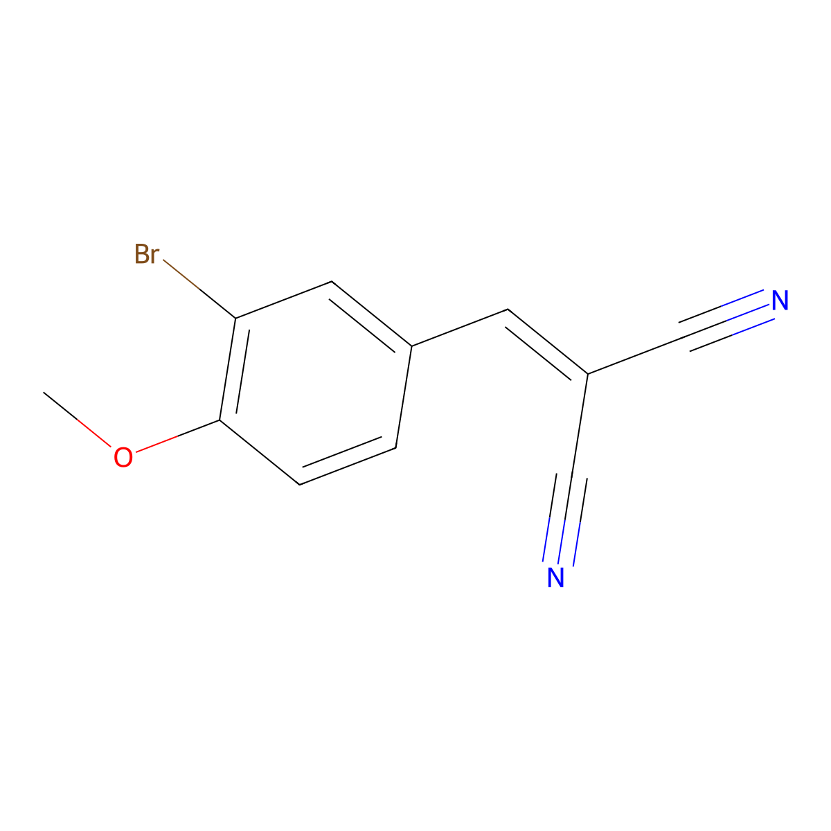 2-[(3-Bromo-4-methoxyphenyl)methylidene]propanedinitrile molecular structure, CAS 313670-97-2