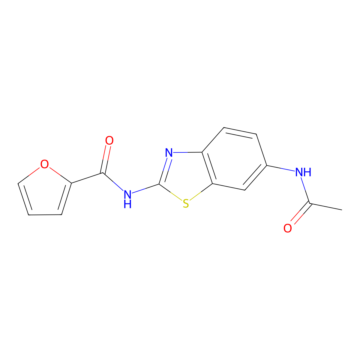N-(6-acetamido-1,3-benzothiazol-2-yl)furan-2-carboxamide molecular structure, CAS 313671-61-3