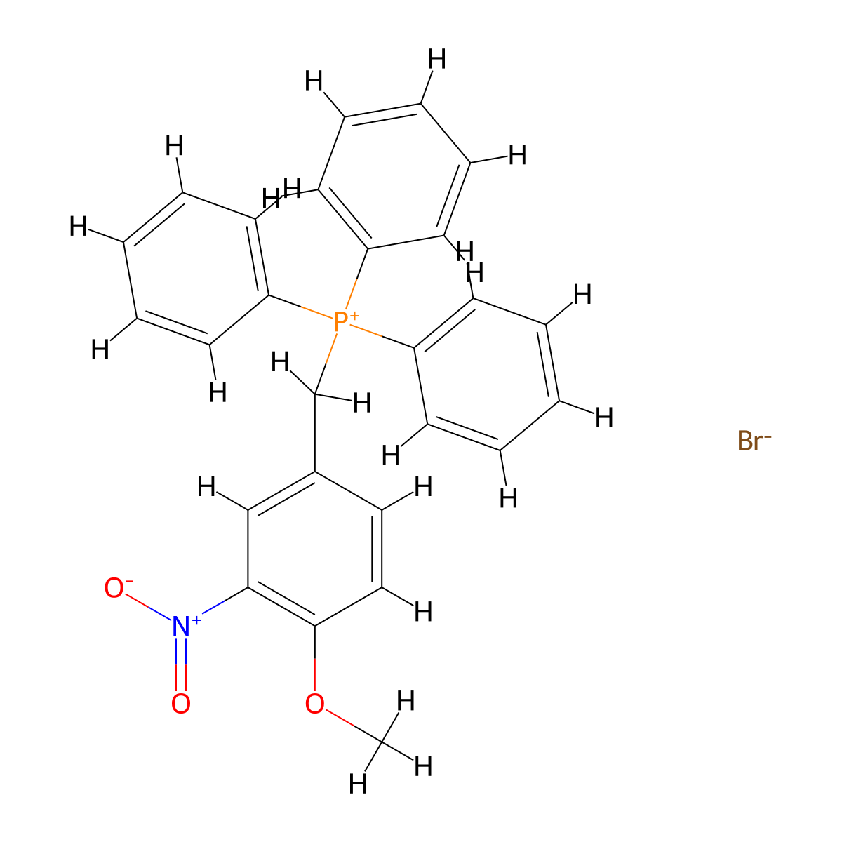 Phosphonium, [(4-methoxy-3-nitrophenyl)methyl]triphenyl-, bromide molecular structure, CAS 313673-23-3