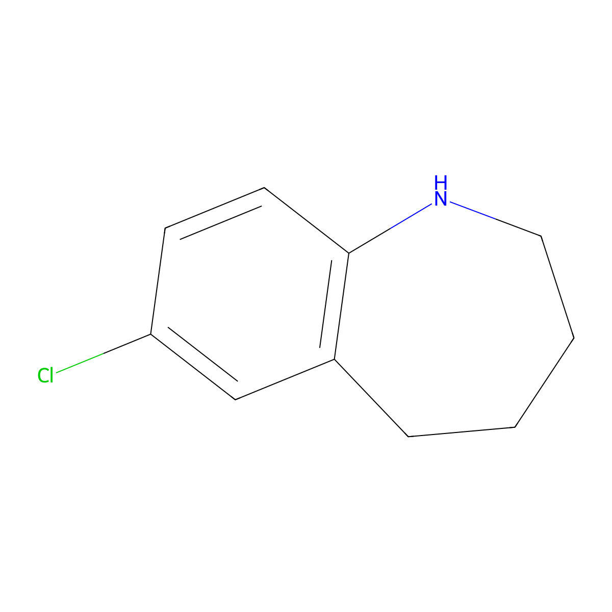 7-Chloro-2,3,4,5-tetrahydro-1H-1-benzazepine molecular structure, CAS 313673-94-8