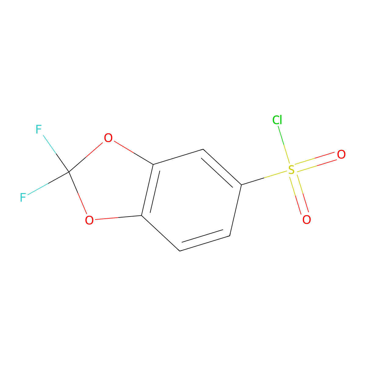 2,2-Difluoro-1,3-dioxaindane-5-sulfonyl chloride molecular structure, CAS 313681-67-3