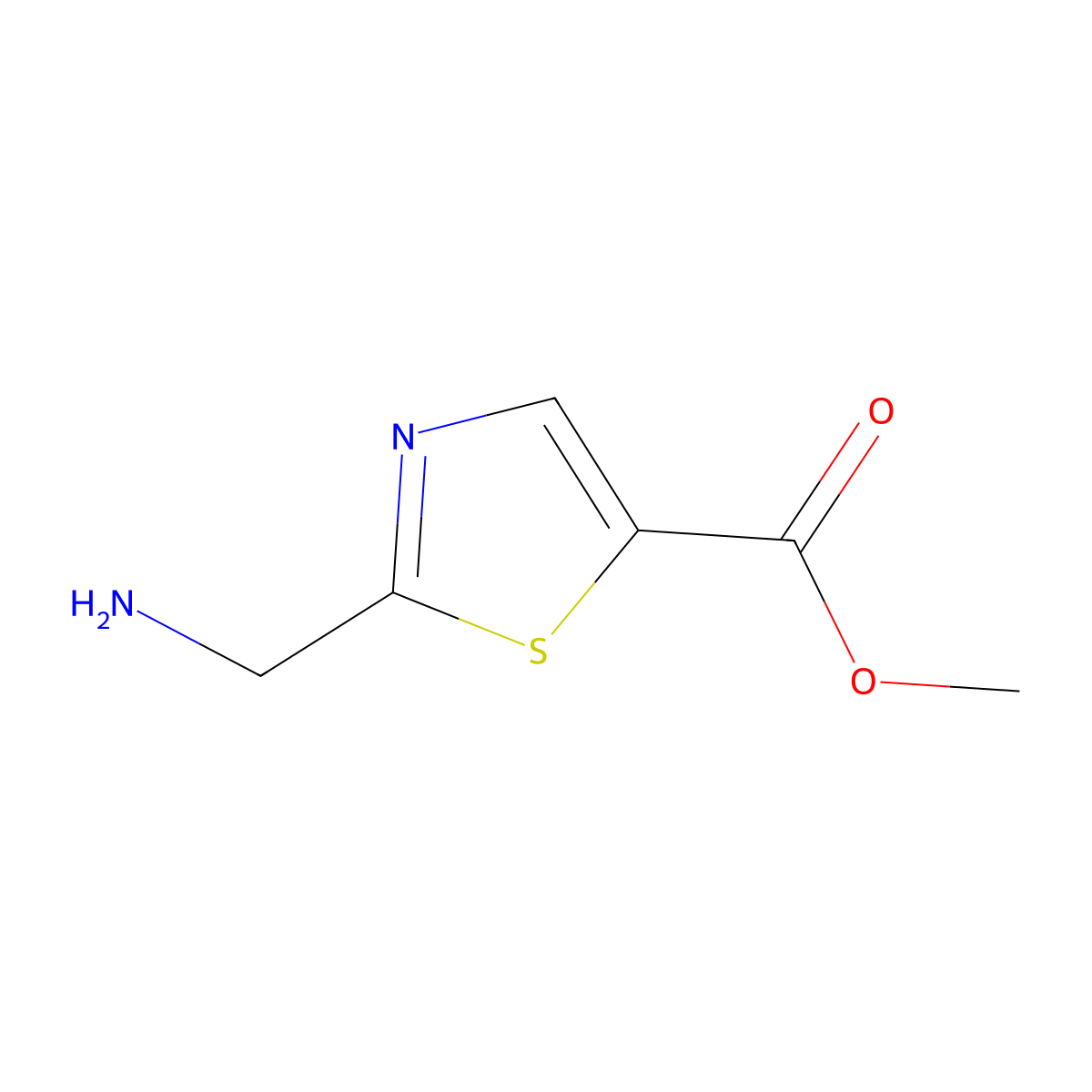 Methyl 2-(aminomethyl)-1,3-thiazole-5-carboxylate molecular structure, CAS 313683-54-4