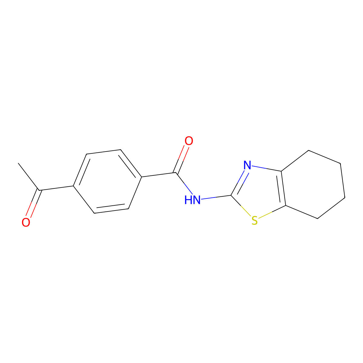 4-acetyl-N-(4,5,6,7-tetrahydro-1,3-benzothiazol-2-yl)benzamide molecular structure, CAS 313683-78-2