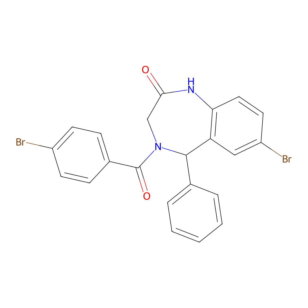 7-bromo-4-(4-bromobenzoyl)-5-phenyl-4,5-dihydro-1H-benzo[e][1,4]diazepin-2(3H)-one molecular structure, CAS 313683-87-3
