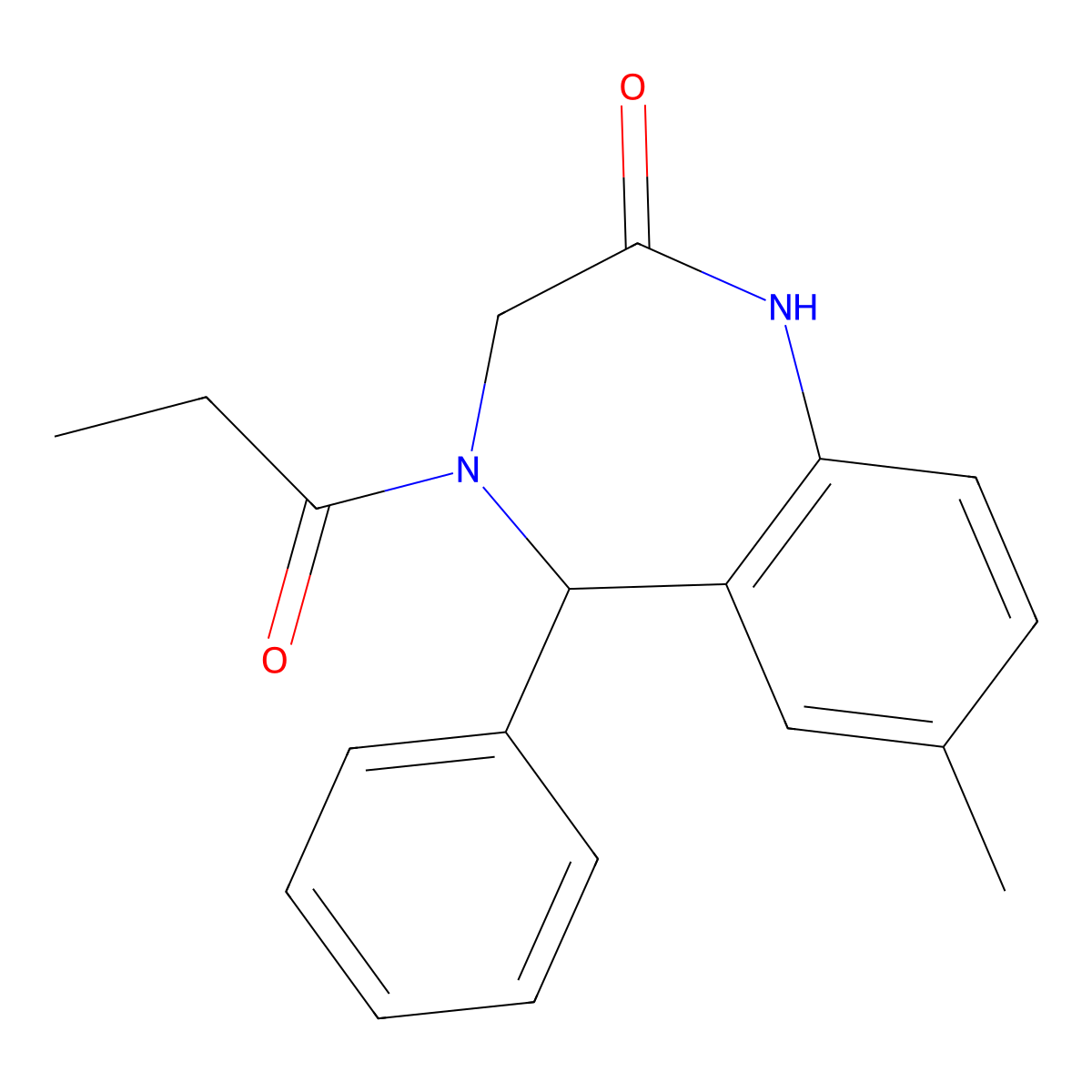 7-methyl-5-phenyl-4-propionyl-4,5-dihydro-1H-benzo[e][1,4]diazepin-2(3H)-one molecular structure, CAS 313683-98-6