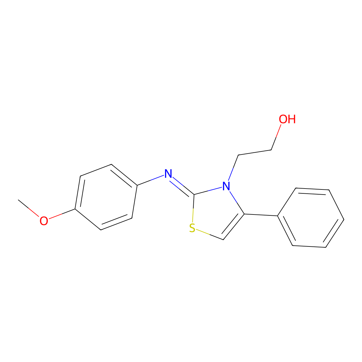 2-[2-(4-Methoxyphenyl)imino-4-phenyl-1,3-thiazol-3-yl]ethanol molecular structure, CAS 313684-09-2