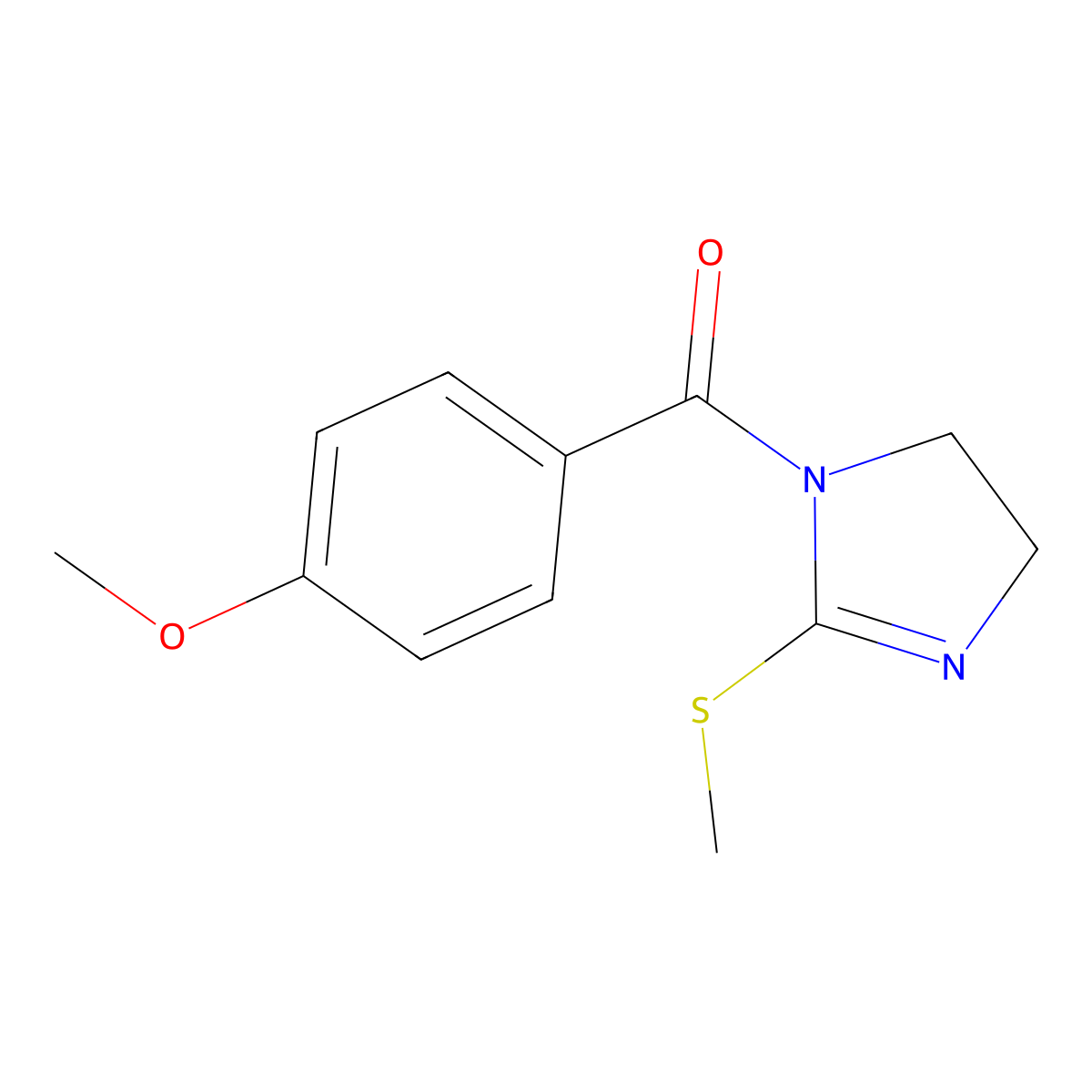 (4-methoxyphenyl)(2-(methylthio)-4,5-dihydro-1H-imidazol-1-yl)methanone molecular structure, CAS 313684-13-8