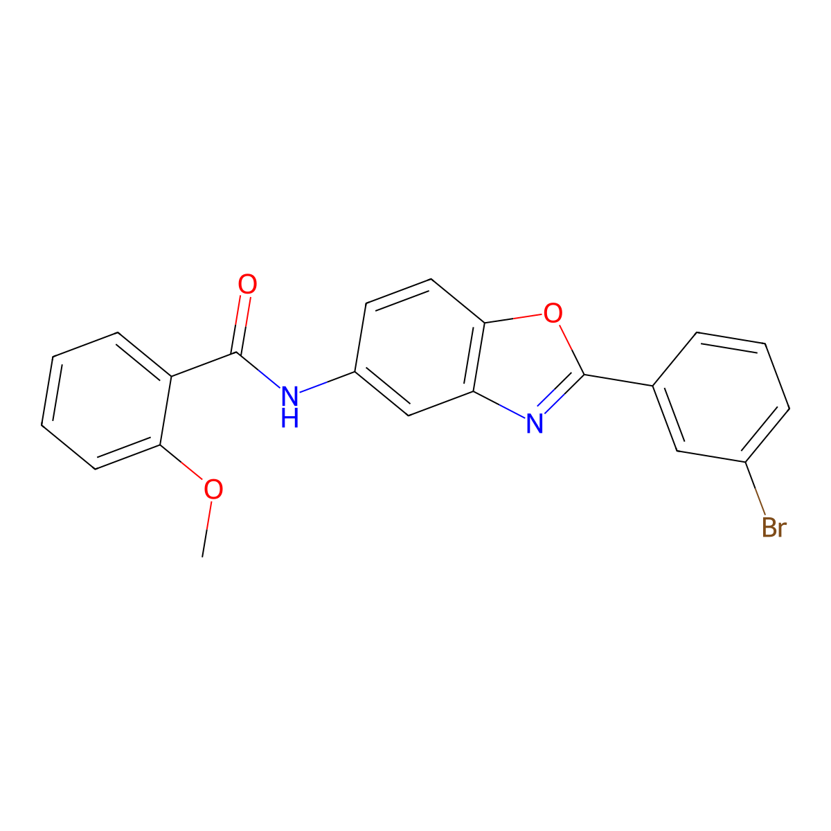 N-[2-(3-bromophenyl)-1,3-benzoxazol-5-yl]-2-methoxybenzamide molecular structure, CAS 313684-80-9