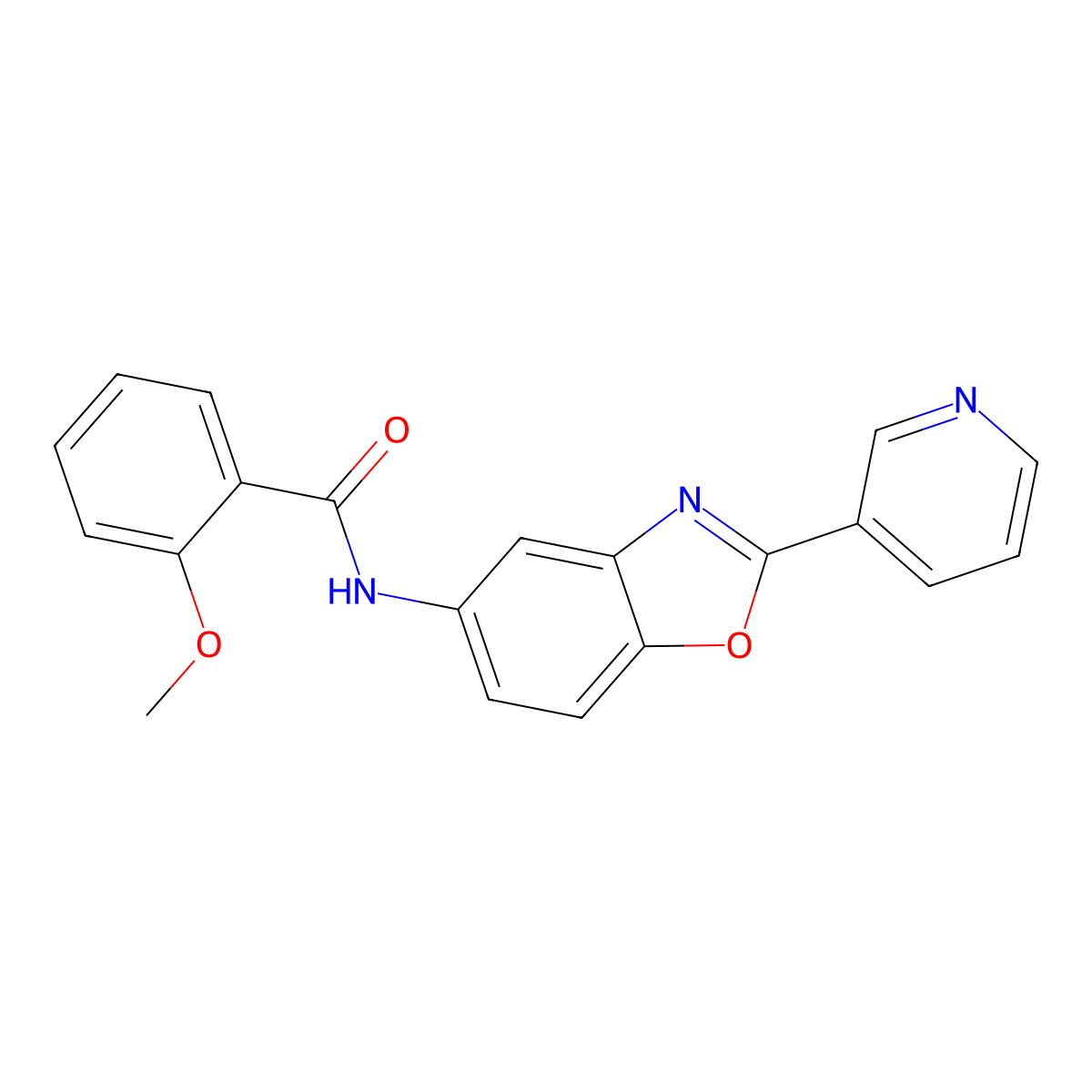 2-methoxy-N-(2-pyridin-3-yl-1,3-benzoxazol-5-yl)benzamide molecular structure, CAS 313684-81-0