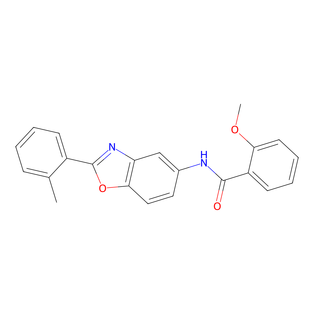 2-methoxy-N-[2-(2-methylphenyl)-1,3-benzoxazol-5-yl]benzamide molecular structure, CAS 313684-82-1