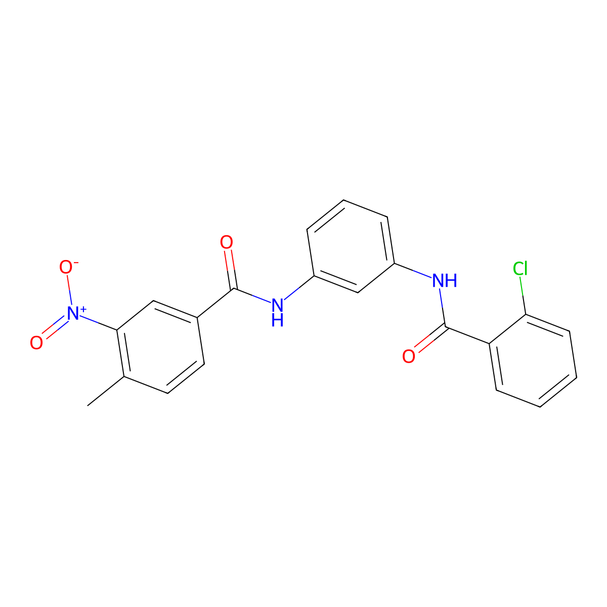N-[3-[(2-chlorobenzoyl)amino]phenyl]-4-methyl-3-nitrobenzamide molecular structure, CAS 313684-91-2