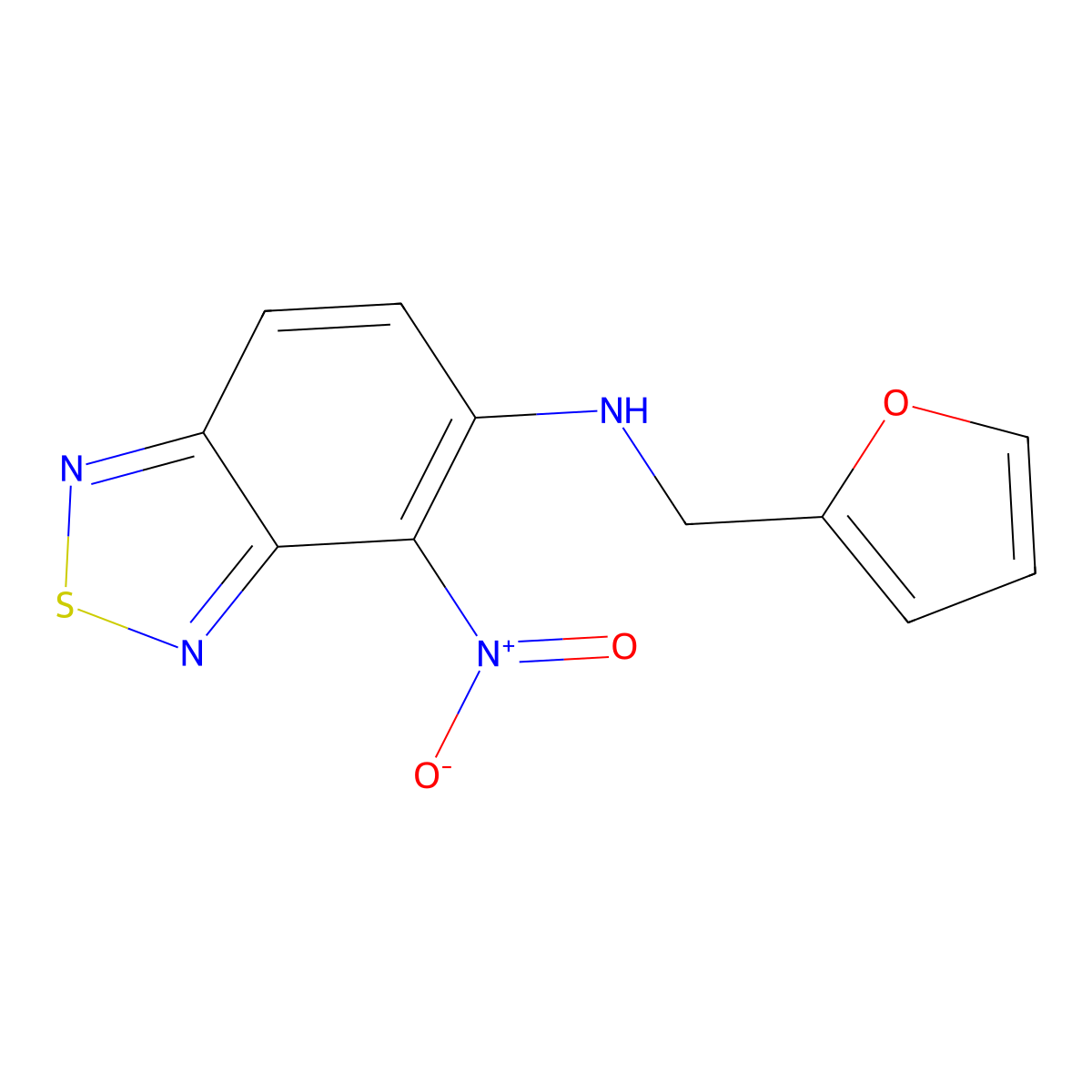 N-(furan-2-ylmethyl)-4-nitro-2,1,3-benzothiadiazol-5-amine molecular structure, CAS 313685-05-1