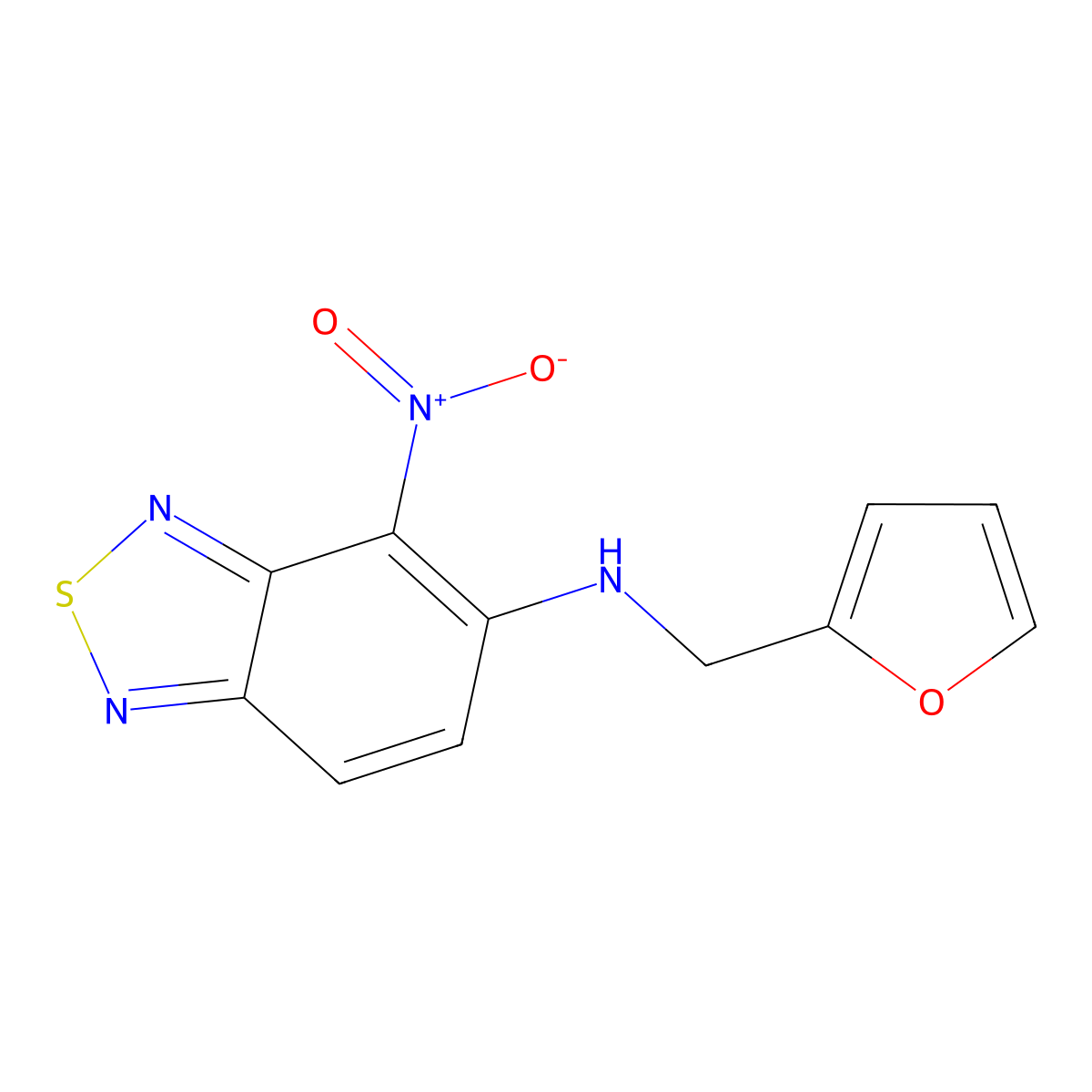 N-(furan-2-ylmethyl)-4-nitro-2,1,3-benzothiadiazol-5-amine molecular structure, CAS 313685-05-1