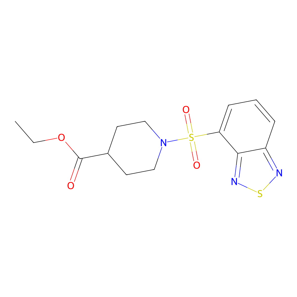Ethyl 1-(2,1,3-benzothiadiazol-4-ylsulfonyl)piperidine-4-carboxylate molecular structure, CAS 313685-07-3