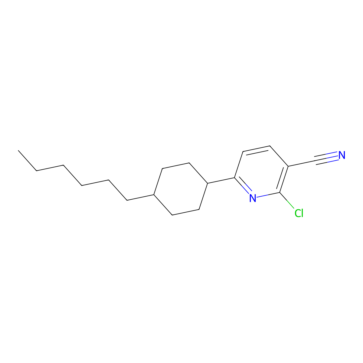 2-Chloro-6-(4-hexylcyclohexyl)pyridine-3-carbonitrile molecular structure, CAS 313685-39-1