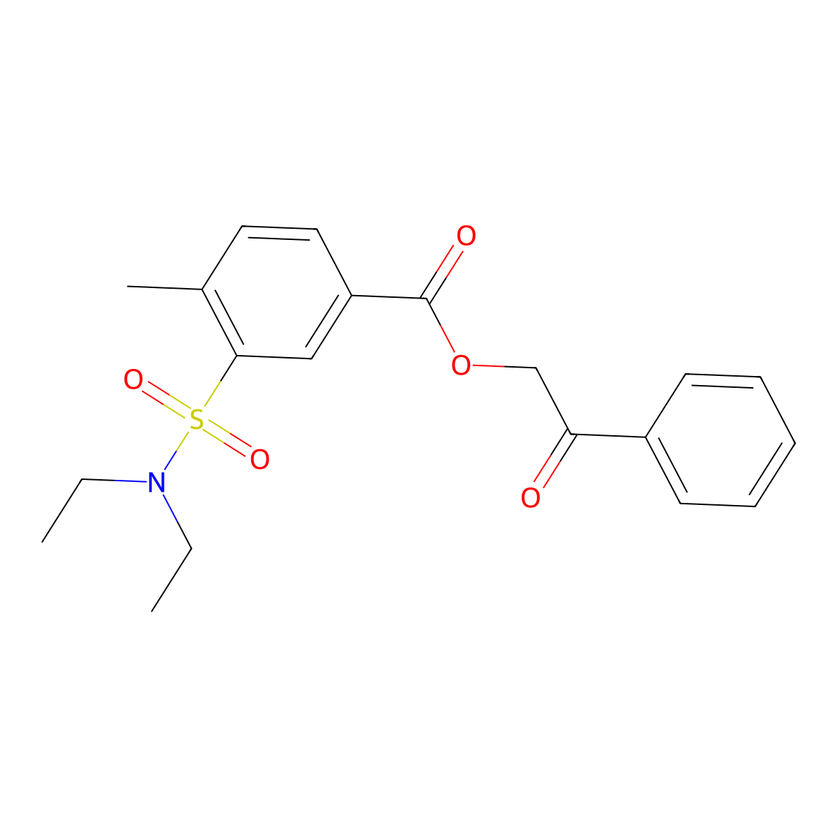 2-Oxo-2-phenylethyl 3-[(diethylamino)sulfonyl]-4-methylbenzoate molecular structure, CAS 313685-66-4