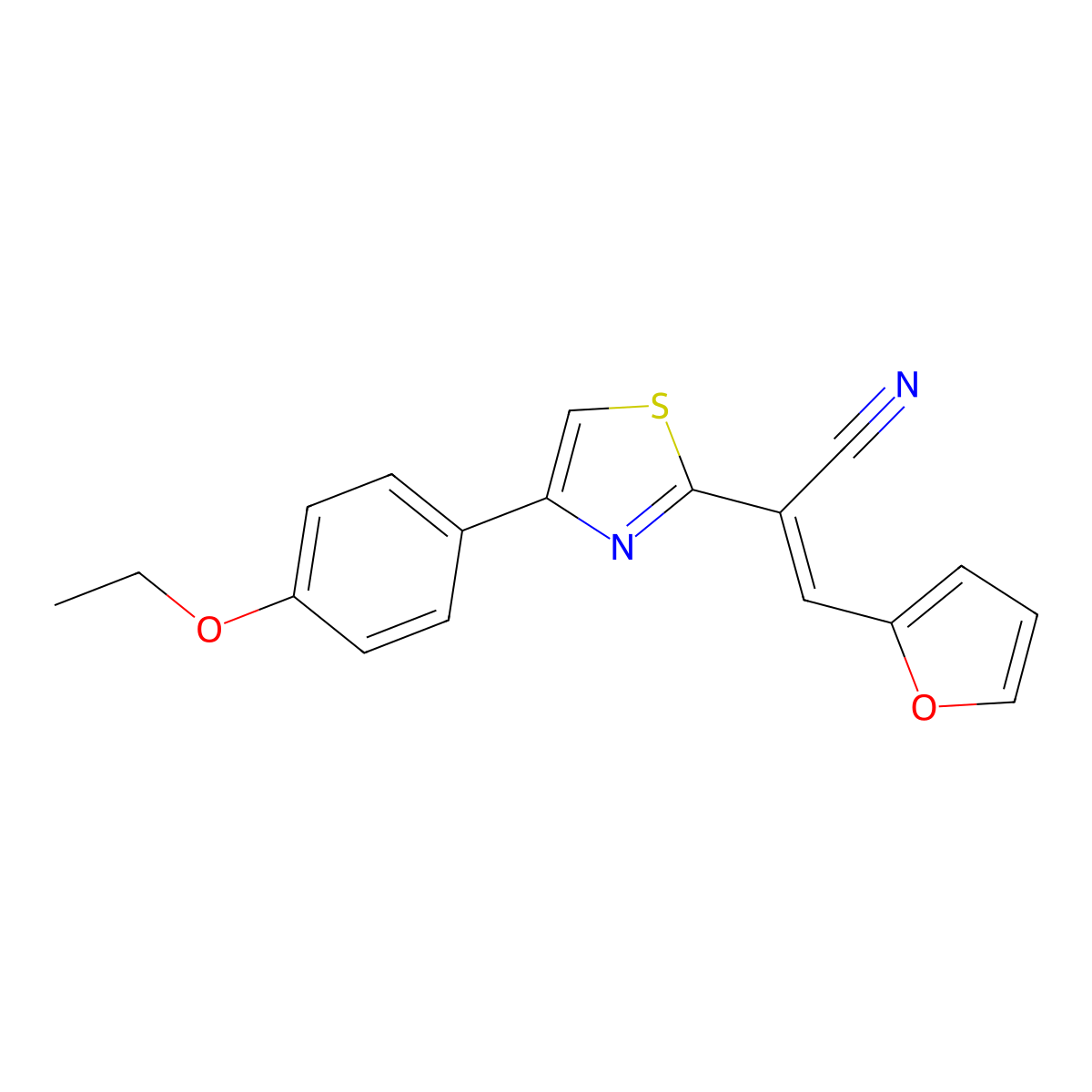 2-[4-(4-Ethoxyphenyl)-1,3-thiazol-2-yl]-3-(furan-2-yl)prop-2-enenitrile molecular structure, CAS 313687-31-9