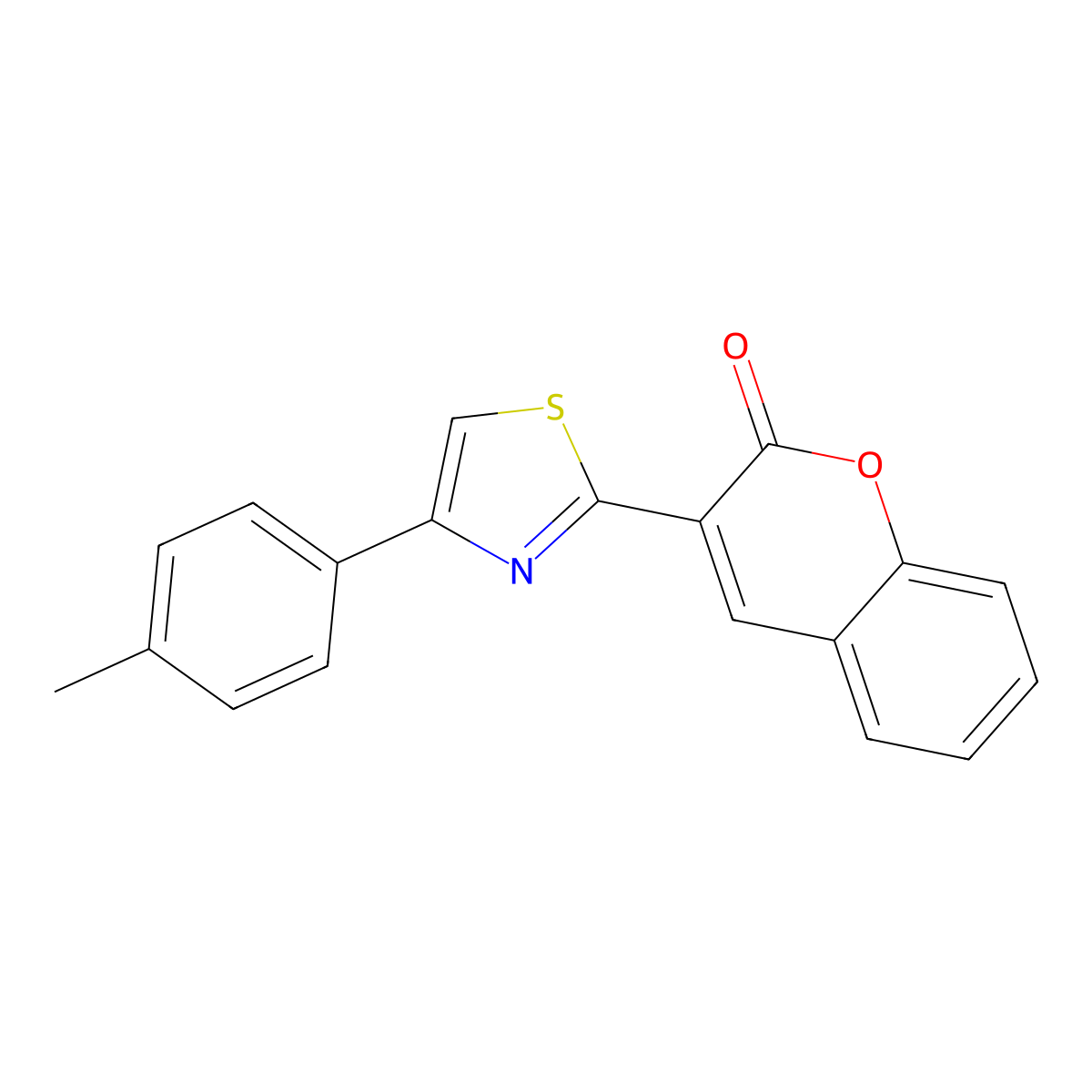 3-[4-(4-Methylphenyl)-1,3-thiazol-2-yl]chromen-2-one molecular structure, CAS 313687-44-4