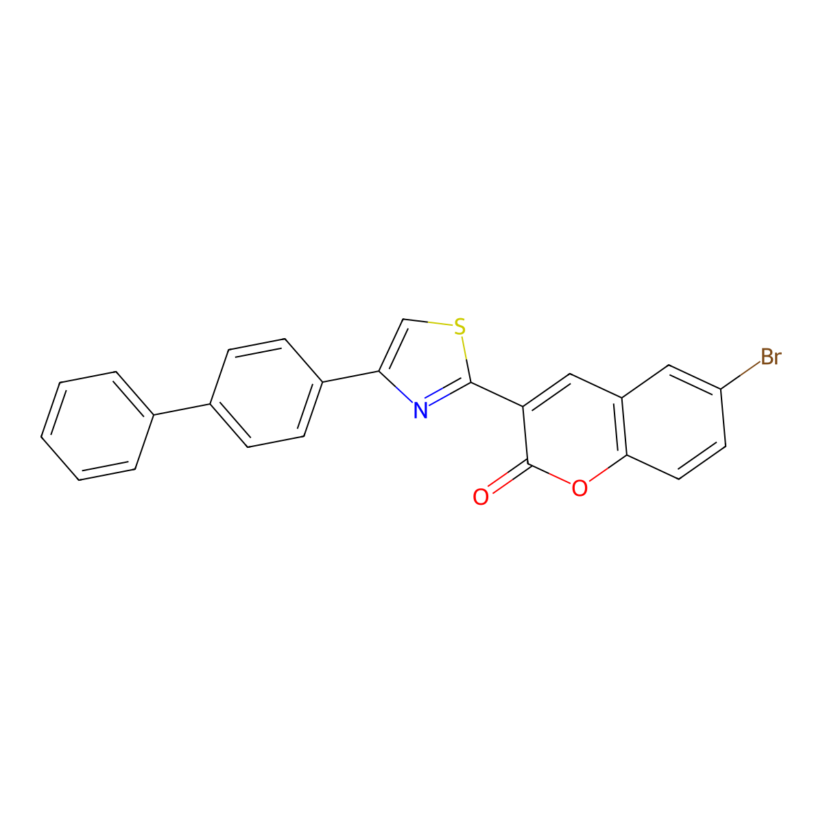 6-Bromo-3-[4-(4-phenylphenyl)-1,3-thiazol-2-yl]chromen-2-one molecular structure, CAS 313687-48-8