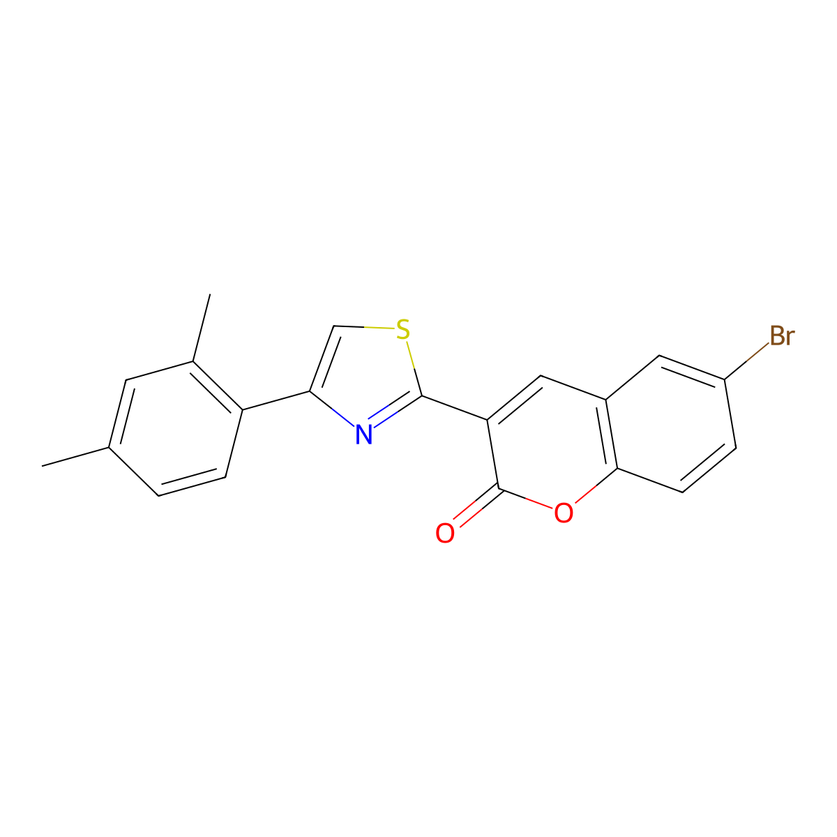 6-Bromo-3-[4-(2,4-dimethylphenyl)-1,3-thiazol-2-yl]chromen-2-one molecular structure, CAS 313687-50-2