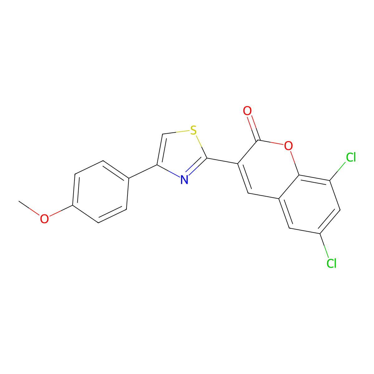 6,8-dichloro-3-[4-(4-methoxyphenyl)-1,3-thiazol-2-yl]-2H-chromen-2-one molecular structure, CAS 313687-53-5