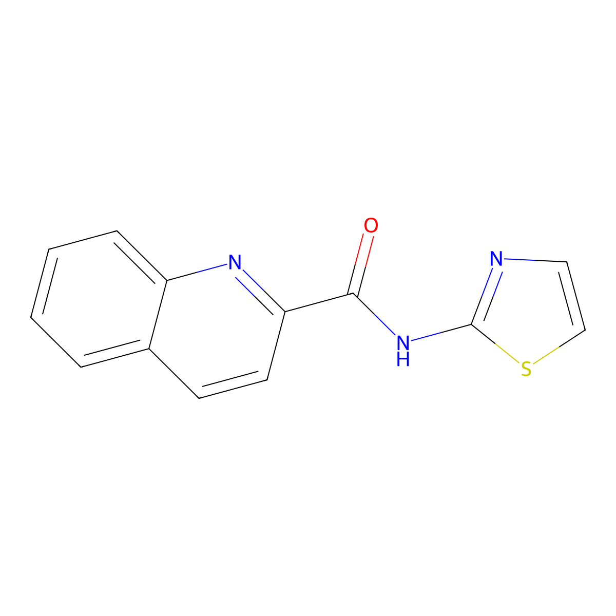 2-Quinolinecarboxamide, N-2-thiazolyl- molecular structure, CAS 313687-86-4