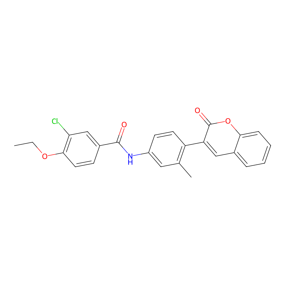 3-chloro-4-ethoxy-N-[3-methyl-4-(2-oxochromen-3-yl)phenyl]benzamide molecular structure, CAS 313699-49-9