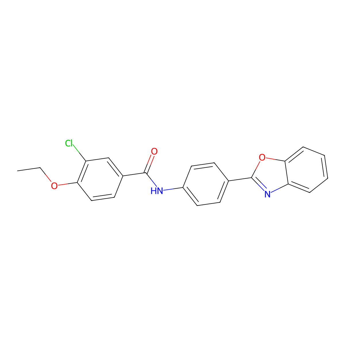 N-[4-(1,3-benzoxazol-2-yl)phenyl]-3-chloro-4-ethoxybenzamide molecular structure, CAS 313699-50-2