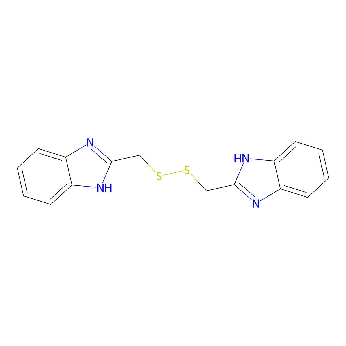 2-[(1H-benzimidazol-2-ylmethyldisulfanyl)methyl]-1H-benzimidazole molecular structure, CAS 3137-23-3