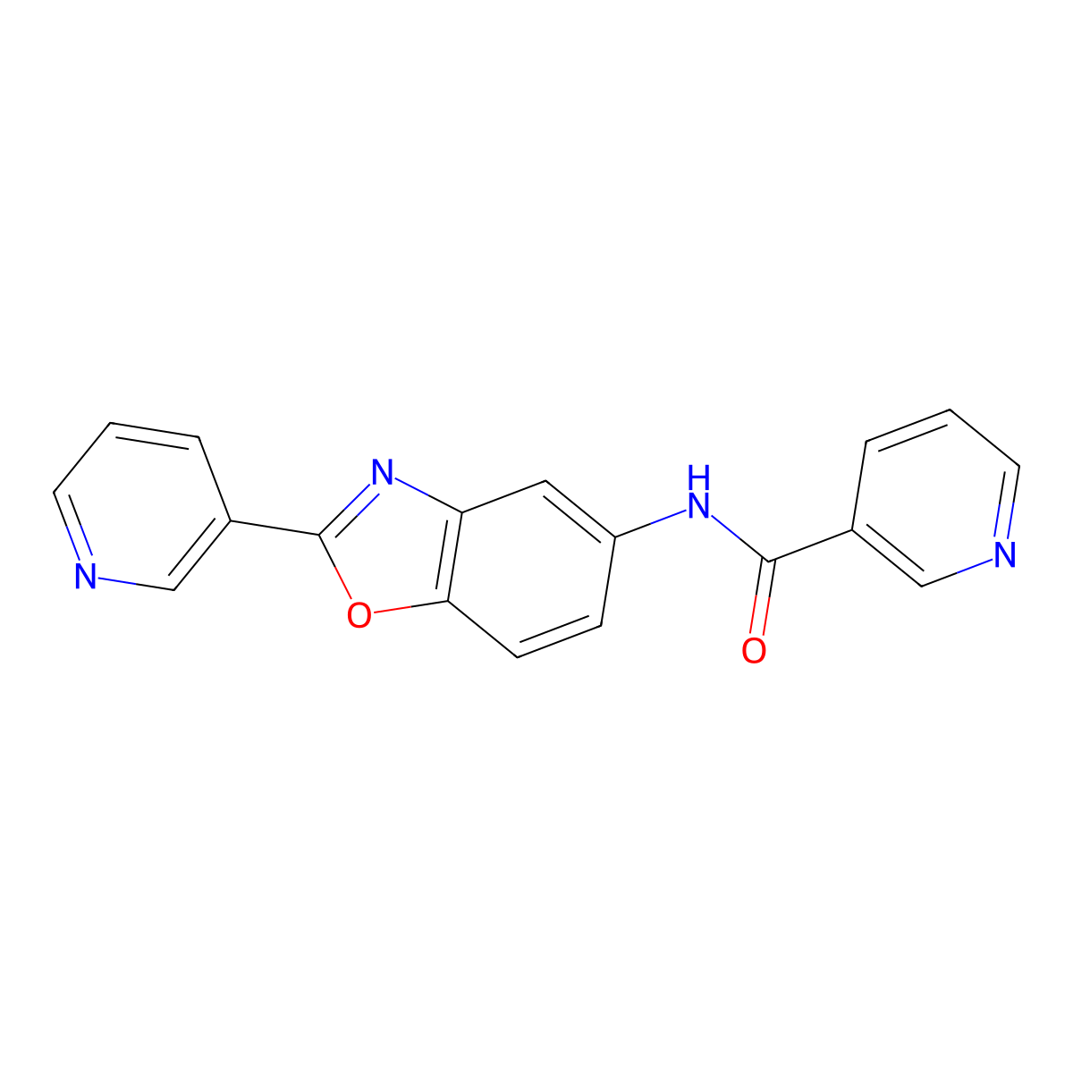 N-(2-Pyridin-3-yl-benzooxazol-5-yl)-nicotinamide molecular structure, CAS 313700-15-1