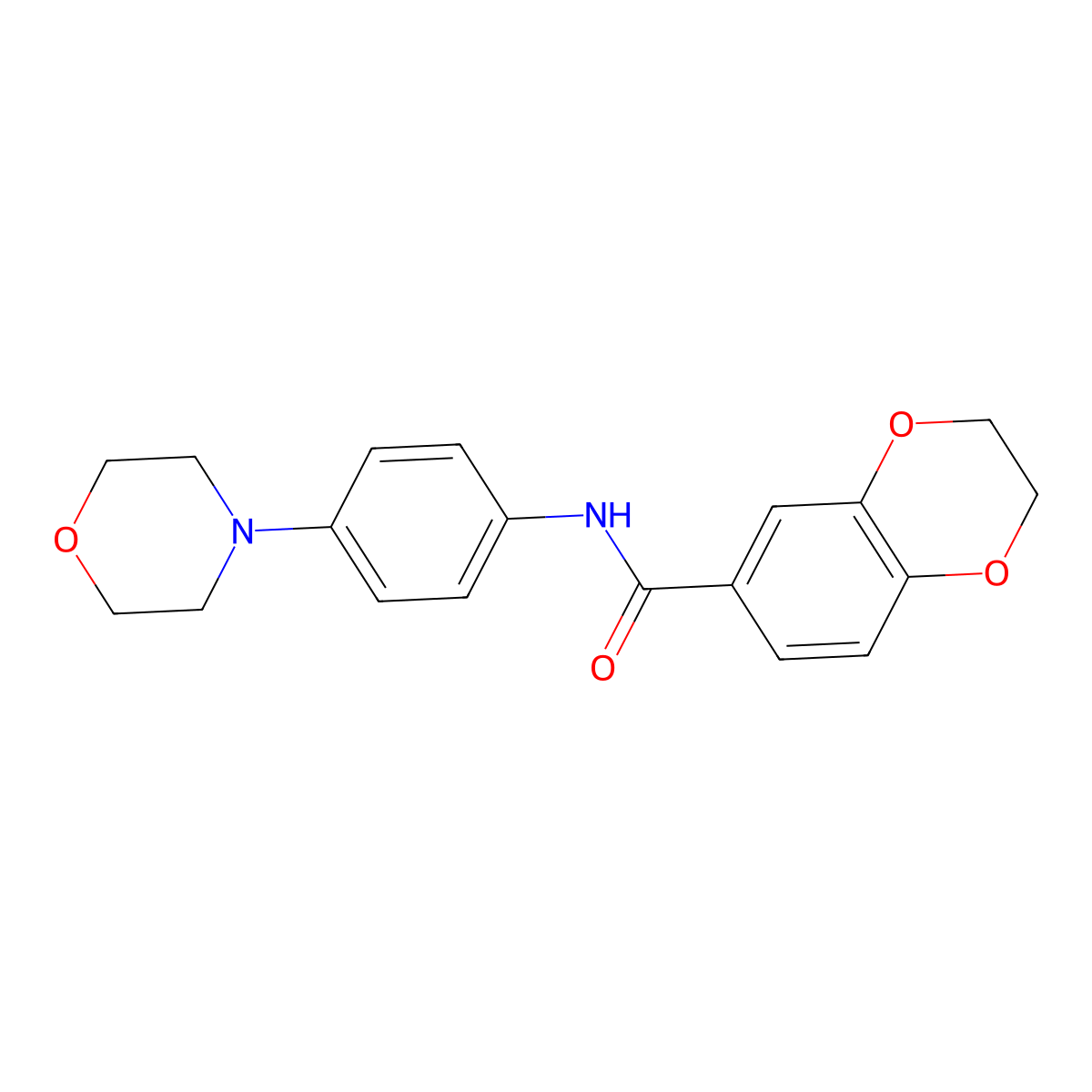 N-(4-morpholin-4-ylphenyl)-2,3-dihydro-1,4-benzodioxine-6-carboxamide molecular structure, CAS 313700-77-5