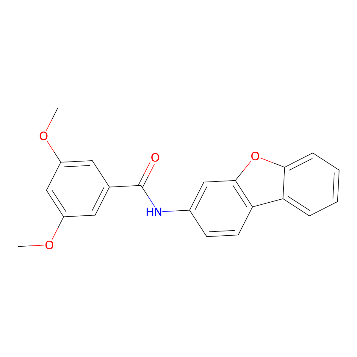 N-dibenzofuran-3-yl-3,5-dimethoxybenzamide molecular structure, CAS 313701-28-9