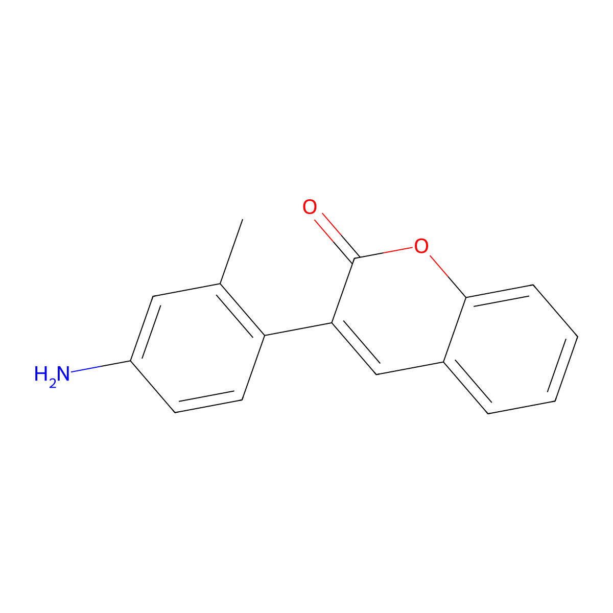 3-(4-Amino-2-methylphenyl)-2H-1-benzopyran-2-one molecular structure, CAS 313701-57-4