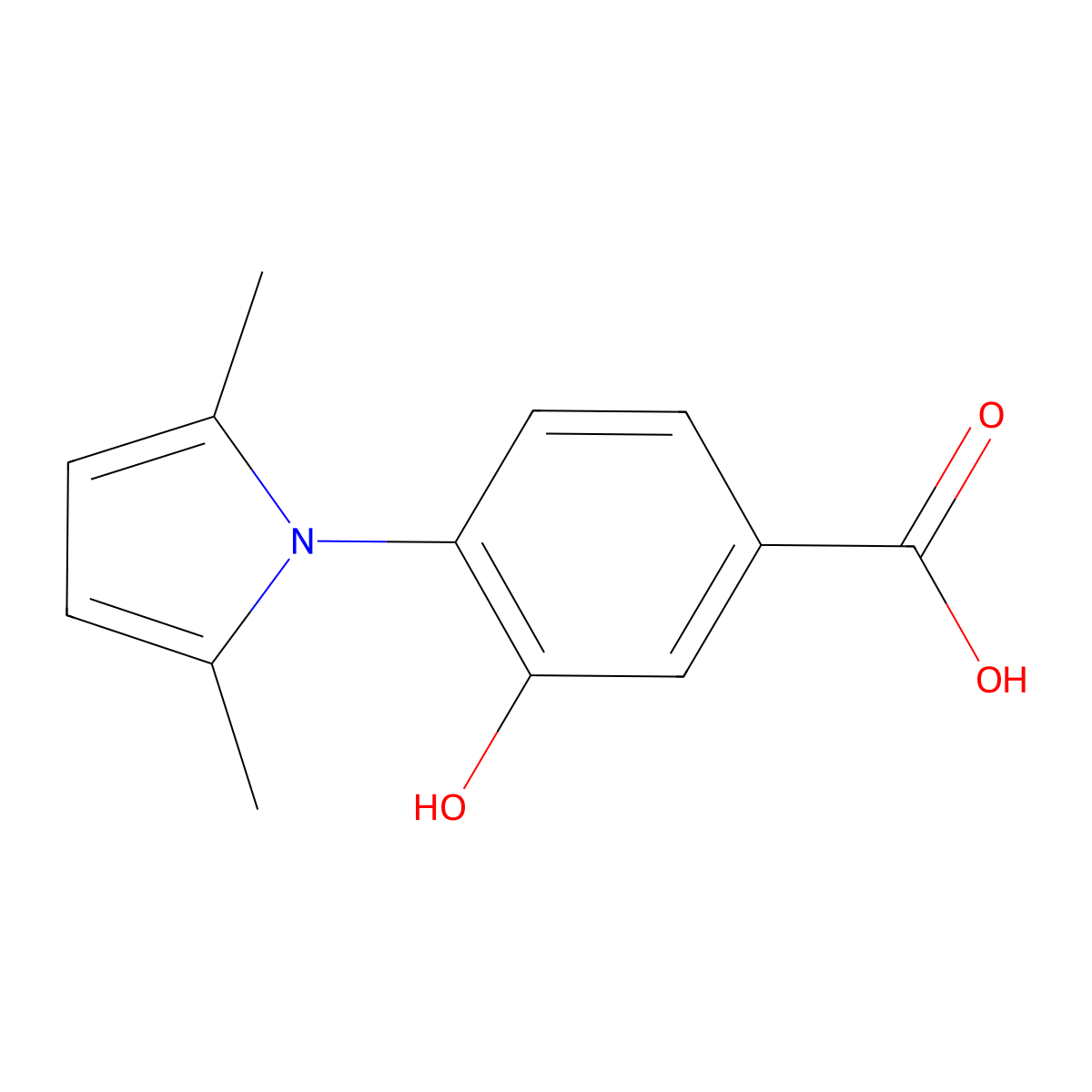 4-(2,5-dimethyl-1H-pyrrol-1-yl)-3-hydroxybenzoic acid molecular structure, CAS 313701-77-8