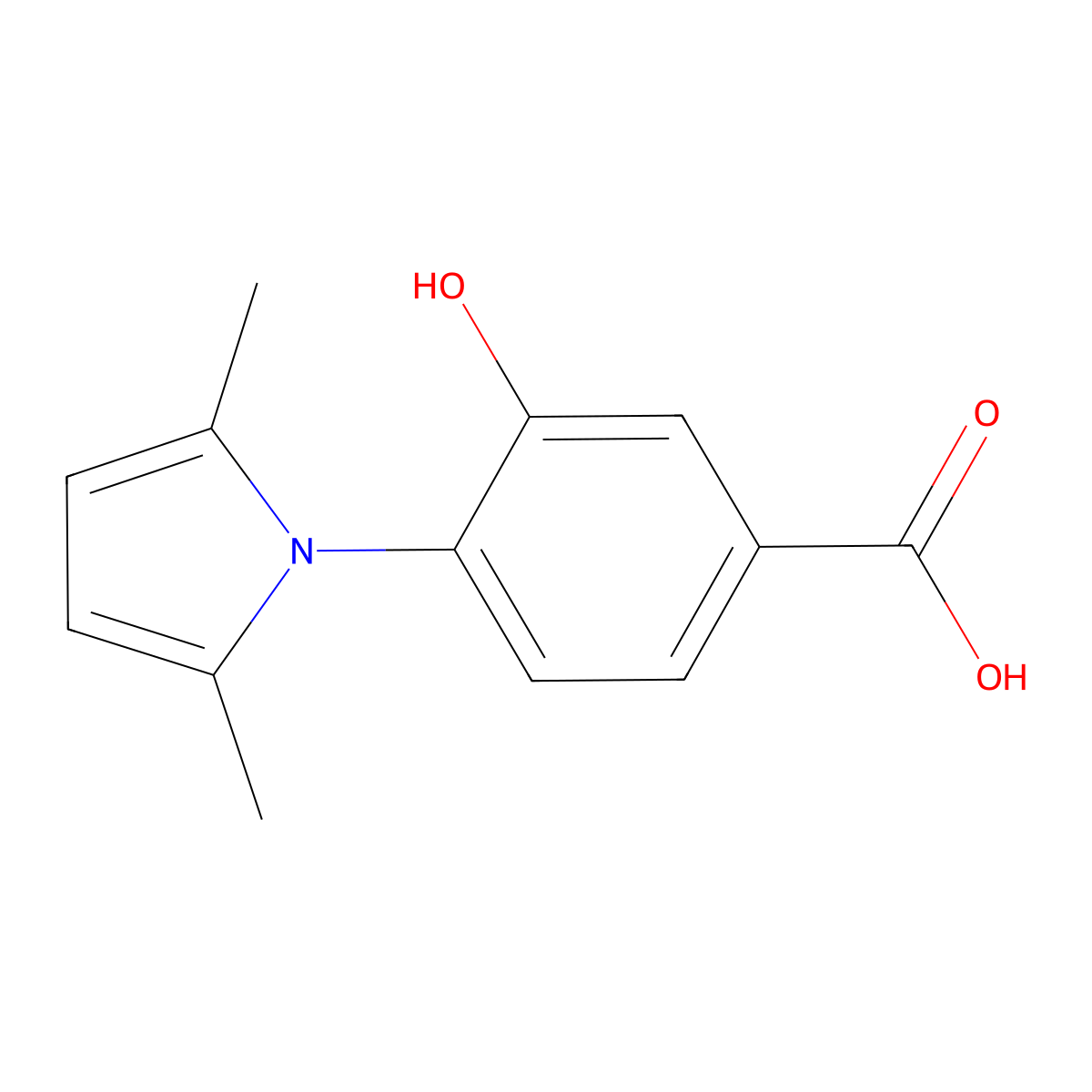 4-(2,5-dimethyl-1H-pyrrol-1-yl)-3-hydroxybenzoic acid molecular structure, CAS 313701-77-8
