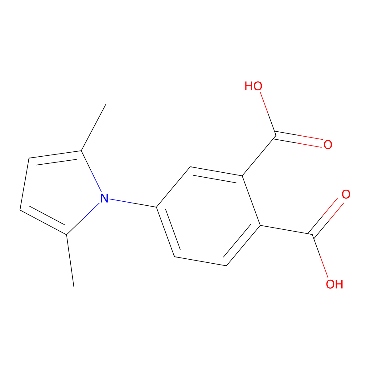 4-(2,5-dimethylpyrrol-1-yl)phthalic Acid molecular structure, CAS 313701-80-3