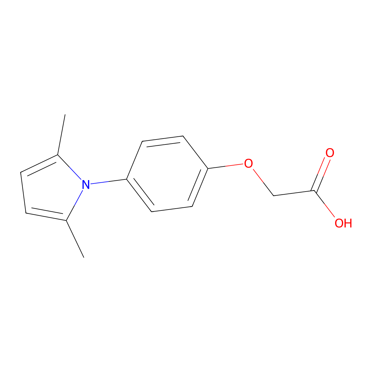 [4-(2,5-dimethyl-1H-pyrrol-1-yl)phenoxy]acetic acid molecular structure, CAS 313701-94-9
