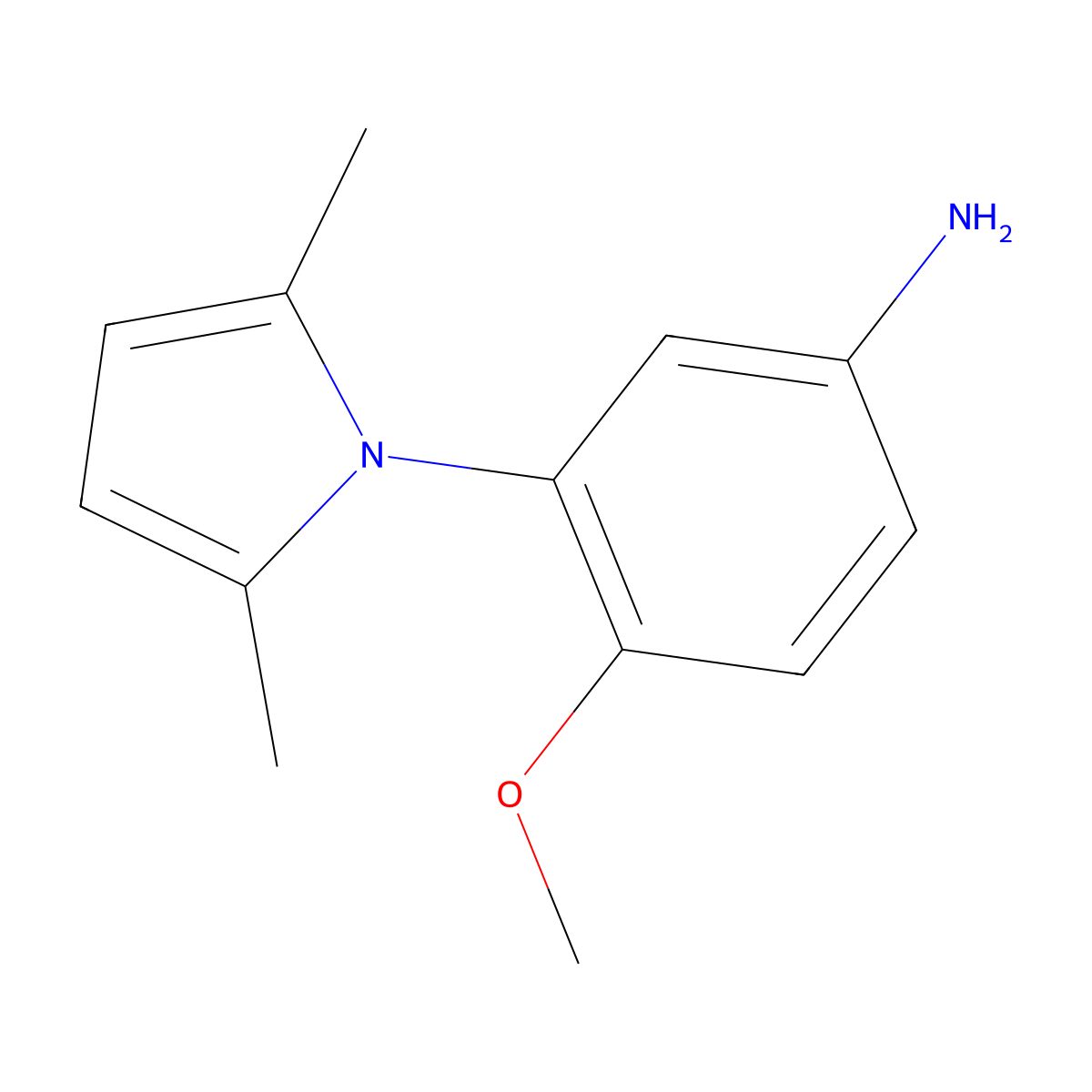 3-(2,5-Dimethyl-pyrrol-1-yl)-4-methoxy-phenylamine molecular structure, CAS 313701-97-2