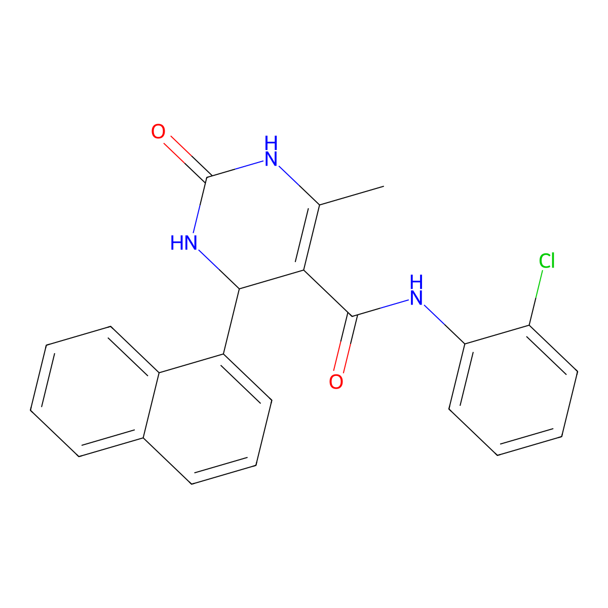 N-(2-chlorophenyl)-6-methyl-4-(naphthalen-1-yl)-2-oxo-1,2,3,4-tetrahydropyrimidine-5-carboxamide molecular structure, CAS 313702-15-7