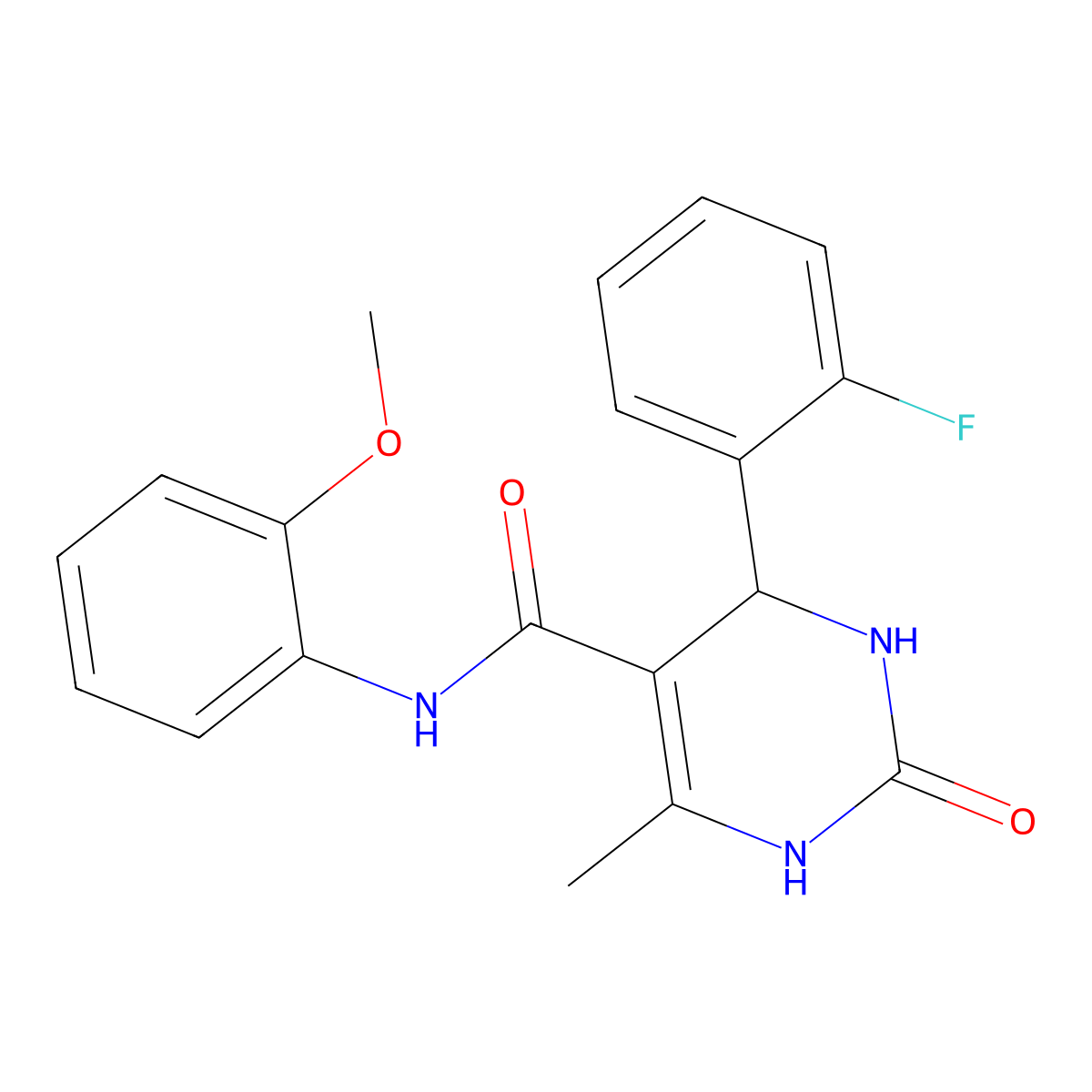 4-(2-fluorophenyl)-N-(2-methoxyphenyl)-6-methyl-2-oxo-1,2,3,4-tetrahydropyrimidine-5-carboxamide molecular structure, CAS 313702-31-7